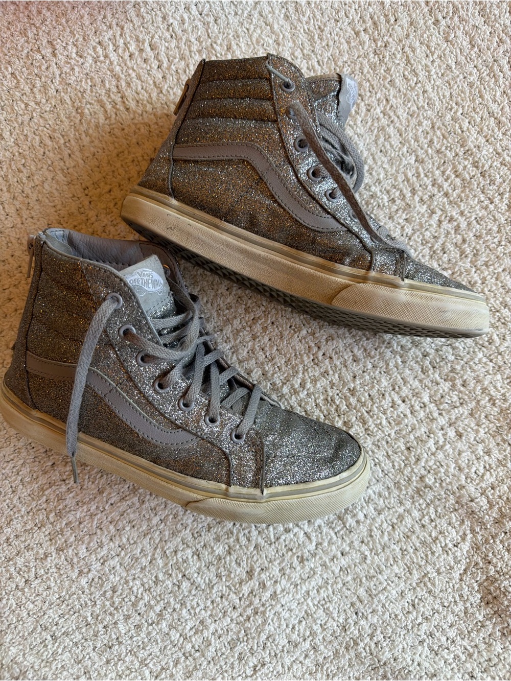 VANS Metallic Space Glitter High-Top Sneakers 6 kids